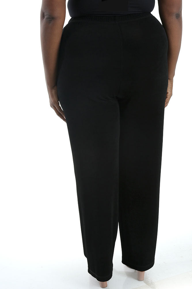 Vikki Vi Classic Black Petite Pull-On Pant | PlusbyDesign.com