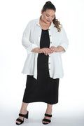 Vikki Vi White Linen Fit and Flare Blouse