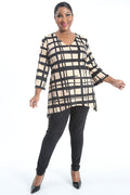 Vikki Vi Jersey Window Pane Shark Bite Tunic